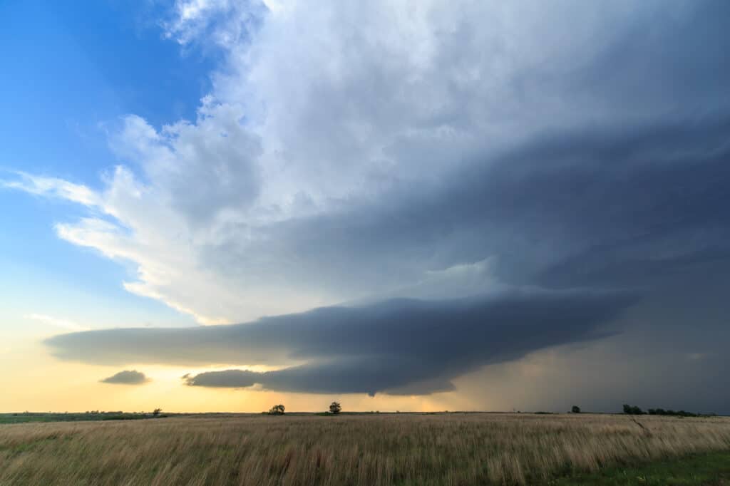 Incredible sunset behind a Texas Supercell