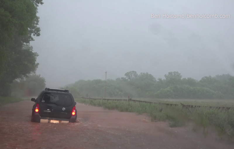 Car drives into flooding