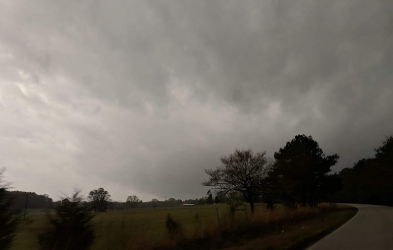 A supercell with a long-tracked strong tornado near Ashby, Alabama on March 25, 2021