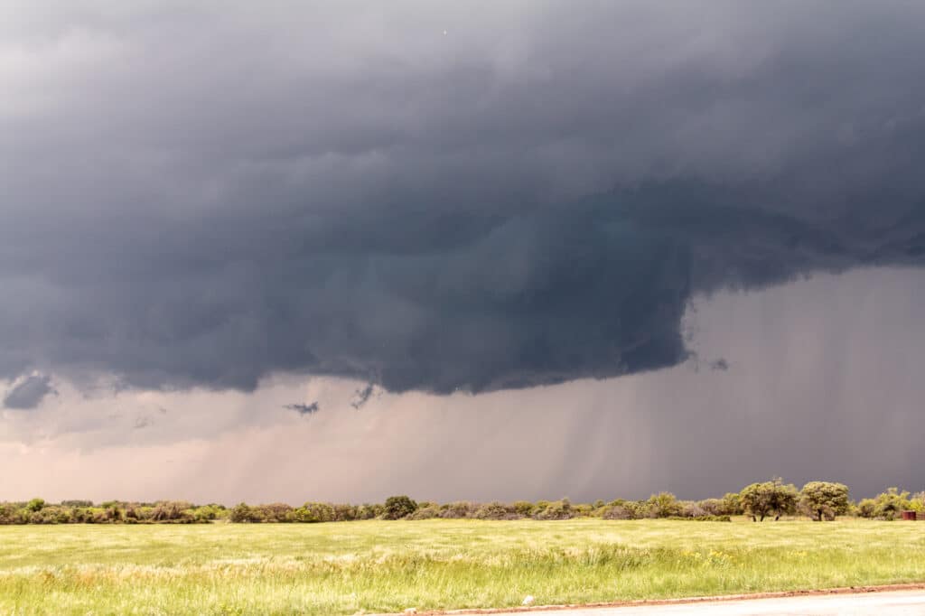 Tornado warned supercell