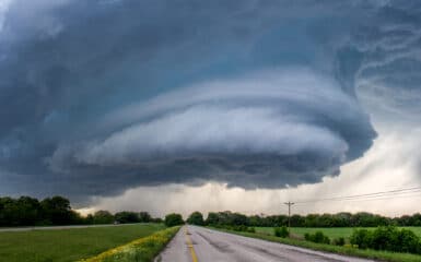 Nicely structured supercell updraft near Dublin, TX on April 26, 2015