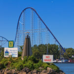 Millennium Force from outside the marina