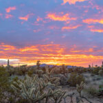 Sunset in Arizona during a cloudy day