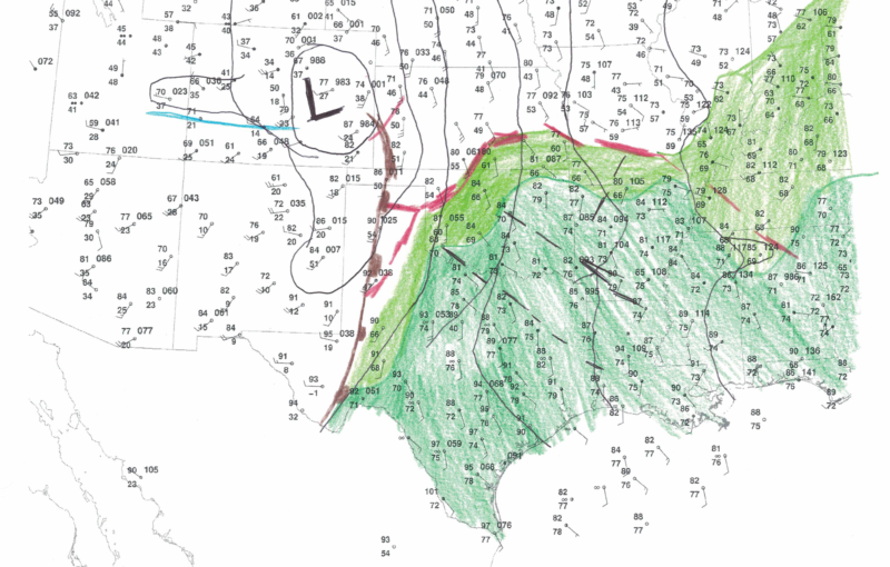 May 25, 2024 - 18z/1pm CDT Surface Hand Analysis
