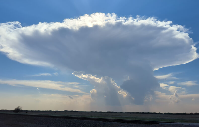 A supercell near Childress was struggling